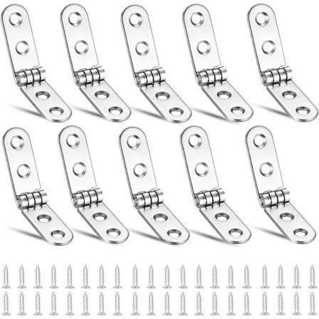 10 stk. 180-graders foldbare hængsler til skabe, garderobe, trææske, møbler - Holdbare og robuste