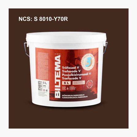 Biltema - Trefasade V mørkebrun 5 liter