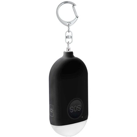 2-i-1 Personlig Alarm 1 Stykke 130 dB med LED Lommelykt Personlig Sikkerhetsalarm Alarm Nøkkelring USB Lading Nødlys for Studenter Jogger Svart