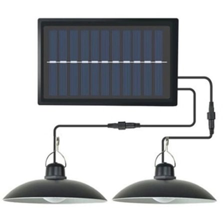 Indendørs IP65 vandtæt solcelle-lysekronelampe til gang, udendørs, to lamper, varmt lys