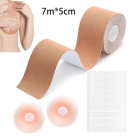 Boob Tape, Brystløft Tape, BoobyTape for Brystløft A-E Cup, Selvklebende BH-Tape, Body Tape Bryststøtte for Alle Størrelser Cup, Push Up i Alle Kjoler