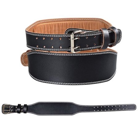 Polstret PU-læder kontureret vægtløftningsbælte taljebeskytter til bodybuilding