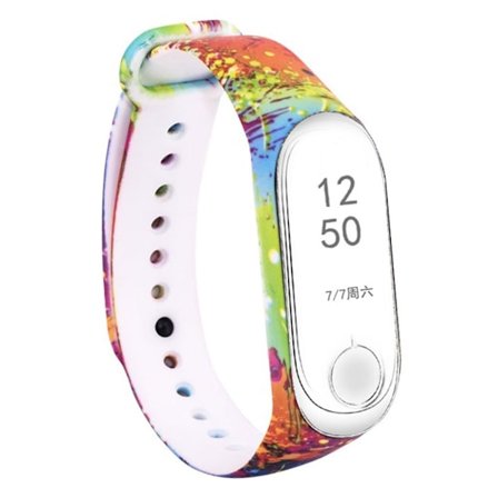 Xiaomi Mi Band 3 / Mi Smart Band 4 klockarmband i blommig silikon - Stänk Av Bläck
