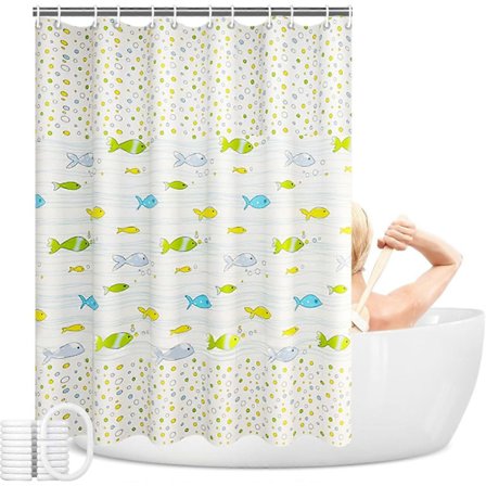 Vanntett dusjforheng i plast med trykt mønster PEVA med maljer