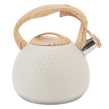 3L Tekanna, Rostfritt Stål Spishäll Tekanna Tekanna för Hemmakök, Vit