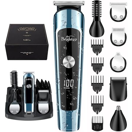 Beard Trimmer for Men - Electric Razor & Shaver, Cordless Hair Clipper Trimmers Set, IPX7 Waterproof Blue