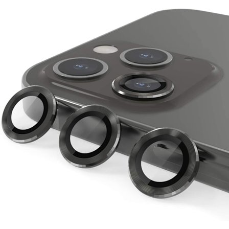 [3 st] Kameralinskydd för iPhone 12 Pro 6,1 tum, (ej för iPhone 12 Pro Max 6,7 tum) HD Härdat Glas Aluminiumlegering Linsring