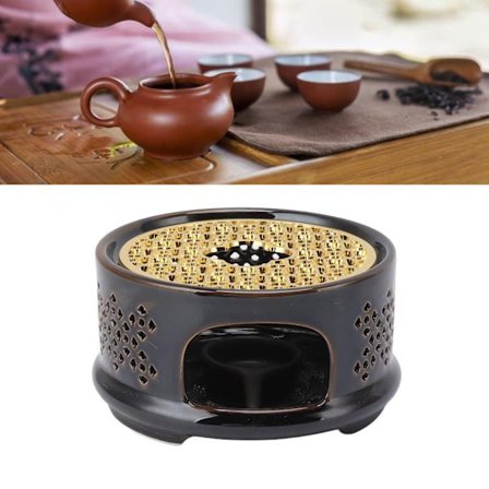 Tekandevarmer Te Kaffevarmer Base Keramikvarmer Med Ske Låg Og Lysestager Brun