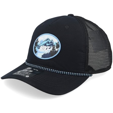 Nike - Zwart trucker Cap - Nk Rise Cap S Outdoor S25 L Black/Black/Blue Trucker @ Hatstore