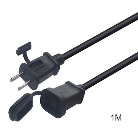 US Stikkontakt Forlængerledning Kabel 2-Polet Stik NEMA 5-15P til 5-15R [DB]