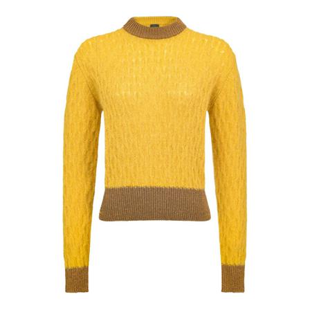 Pinko, Dry 1 mixed alpaca shirt fantasy point Geel, Dames, Maat:M