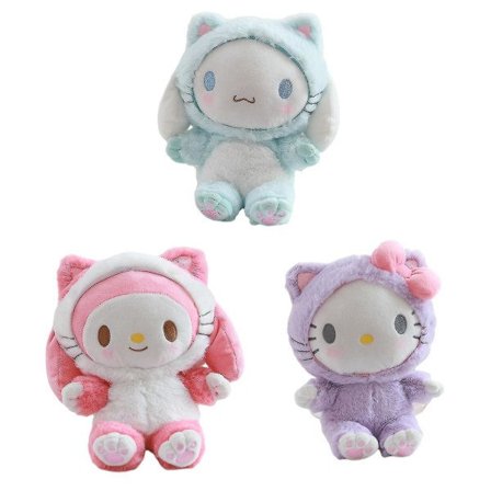 Kawaii Sanrio Kuromi Pehmolelu Pehmeät Täytetyt Lelut Nukke Cinnamoroll Söpö My Melody Pehmolelu Täytetty Piirroshahmo Lahja Faneille Lapsille 
