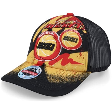 Mitchell & Ness - Houston Rockets Hyper Black Trucker Trucker Black Cap - NBA @ Hatstore