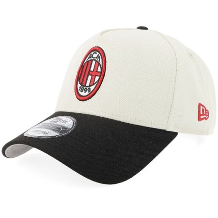 New Era - Vit adjustable Keps - "Hatstore Exclusive x AC Milan 9FORTY Chrome/Black A-Frame Adjustable " @ Hatstore