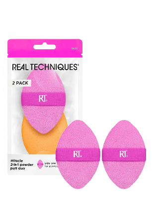 Real Techniques Miracle 2-in1 Powder Puff Duo Penslar & svampar Dam 1 PCS
