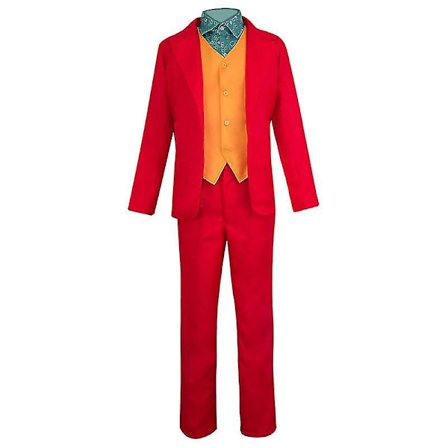 Joker Joaquin Phoenix Arthur Fleck Cosplay Costume Suits Halloween Party Uniforms For Adult Kids Shirts+coat++vest+pant -a clothes set X
