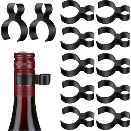 12-pak Champagneflaske Sparkler Enkeltholder Sikkerhedsklemmer Sorte Plastflasker Service Sparklers Klemmer til Lys Årsdage Hjem Køkken