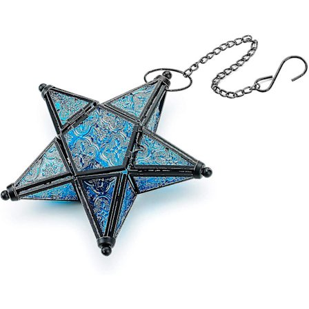 Marokkansk Lanterne Dekorativ Hængende Lampe - Farvet Glas Lysestager Vindue Hængende Lampe Stue Terrasse