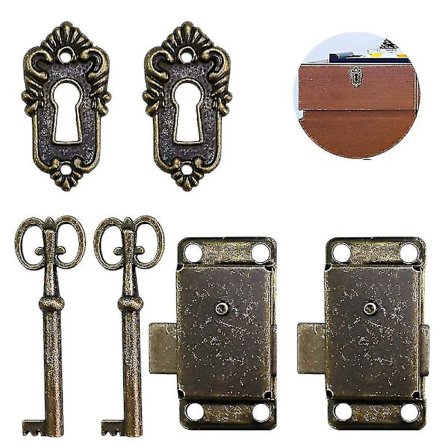 2 sæt vintage skabslåge lås, skuffe skab garderobe skab låge lås