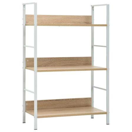 vidaXL Bokhylla 3 hyllor ek 60x27,6x90,5 cm konstruerat trä Brun
