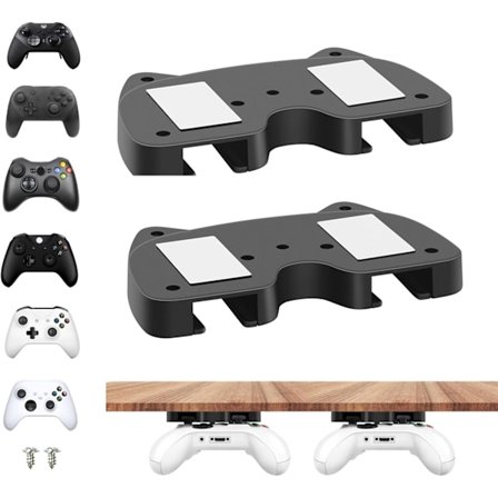 Spelkontrollhållare, Väggfäste/Kontrollstativ, 2-pack, Hängande Handtagsorganisatörstillbehör för Xbox Series X, Switch, Universell Kontroll, Sva