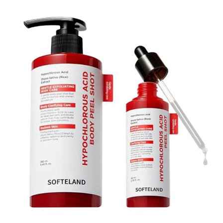 Hypoklorsyra Rispeeling Shot-Duo För Ansikte Kropp Mild Exfolierande Serum för Döda Hudceller Porvård Pormaskar Överskott Talgkontroll