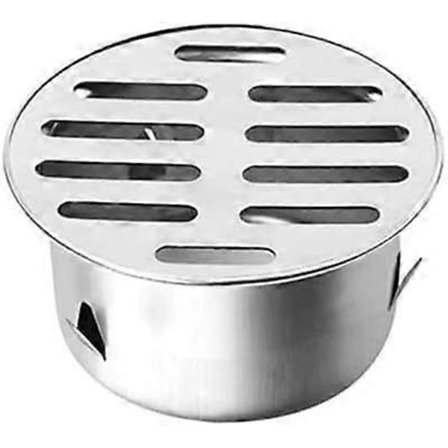 Rostfritt Stål Avloppssil Rund Anti-Blockerande Golvbrunn Avtagbar Golvbrunnsfilter Dräneringslock, 50 Platt Munstycke [DB]