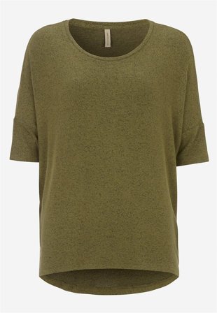 Soyaconcept - Supermjuk, melerad trikåtopp - olivgrönmelange - för damer - M (40) - Cellbes