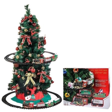 Jernbane tog med lyd & lys jernbane bil leker jule tog tre pynt bane elektriske leker