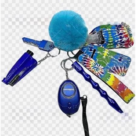 Essential sj lvf rsvar-k sitelty plysch- set f r att g ut, kvinnors handv ska, alumiini varglarm nyckelring NO.1