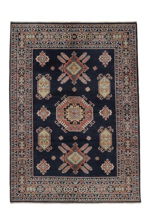 Oriental Kazak Fine Rug 172X240 Black/Brown Wool, Afghanistan