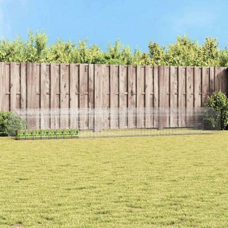 Inhägnad - hundbur Vidaxl Bur för kaniner Silver 400 x 78 x 78 cm Galvaniserat stål