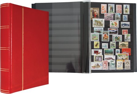 insticksbok - A4 - 64 sorte sider - Rødt læder - Leuchtturm