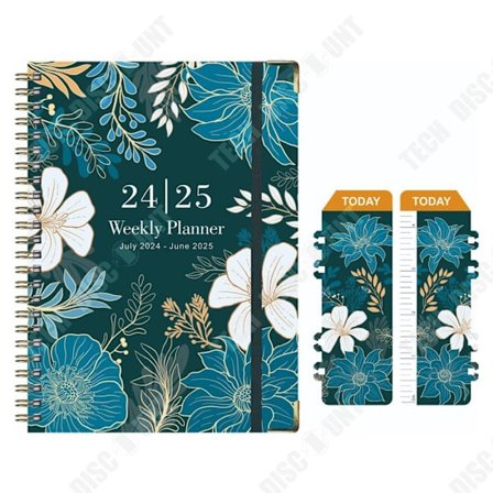 Anteckningsbok - TD - A5 - 142 Sidor - Blommönster - 2024-2025