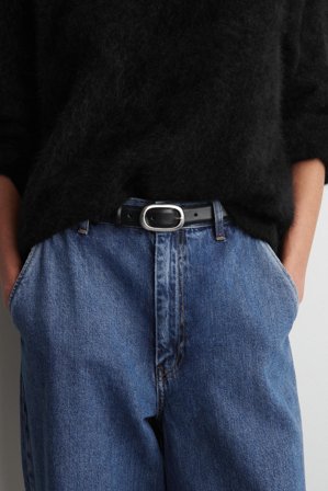 COS Women's Pantaloni In Denim A Gamba Larga in Blu