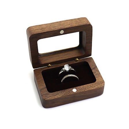 Smyckeskrin i trä Smyckeskrin Förvaringslåda Örhängen Ring Förvaring Black