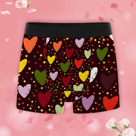 Miesten romanttiset sydänbokserit nopeasti kuivuva alusvaate, loistava lahja ystävänpäiväksi