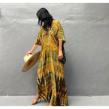 Kvinders Strandbluse Trykt Strand Lang Kjole Cover-up Kjole Sommerkjole Dn0029