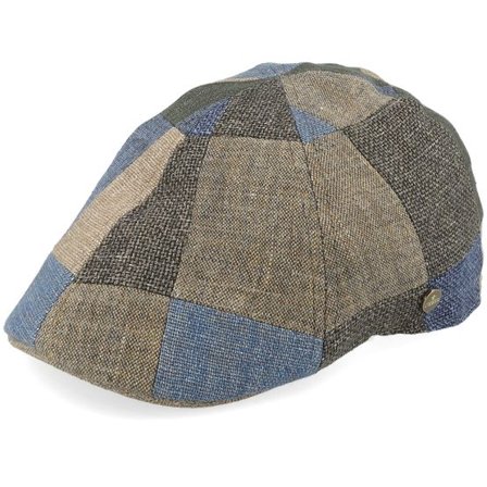 Lierys - Beige flatcap Keps - Duck Patchwork Patchwork Flat Cap @ Hatstore