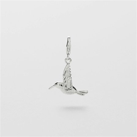 Hummingbird Charm - Sterling Silver - Safira