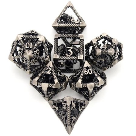 7 stk DND metal terninger sæt spil terninger 04 04