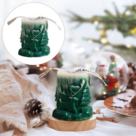 Joulukynttilät, liekitön lumihiutale-kuvioitu aito vaha liikkuva liekki pylväskynttilä, yhteensopiva joulukoristeiden kanssa [D]