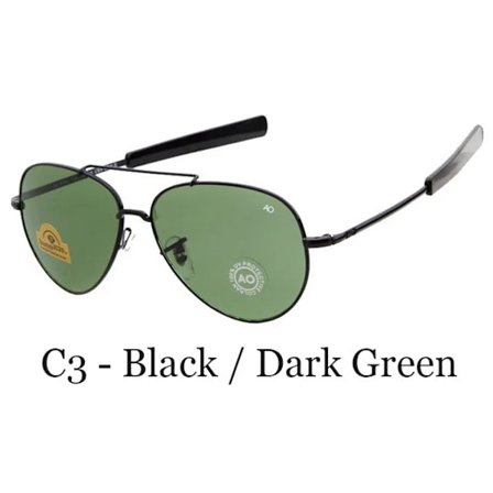 Märkes Solglasögon Herr Armé MILITÄR MacArthur Aviation Stil AO General Solglasögon Amerikanska Linser Optiskt Glas Oculos De Sol