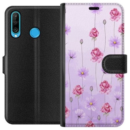 Yhteensopiva Lompakkokotelo Huawei P30 lite Petal Reverie Lilac Mist