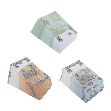 Rekvisita Pengar, Premium Kvalitet Leksakspengar, Pack Om 300 Stycken, Kopia 100/50/20 Euro -xx [DmS]