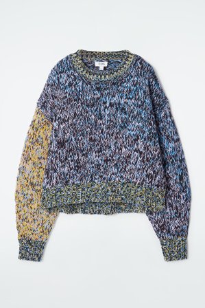 COS Women's Chunky Hand-Knit Wool Jumper in Blue