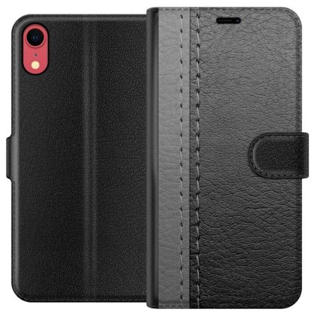 Yhteensopiva Lompakkokotelo Apple iPhone XR Musta & Harmaa Nahka