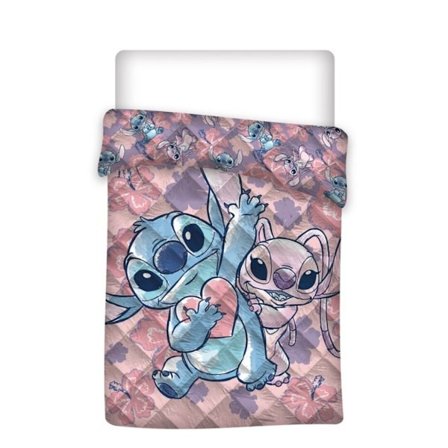 Disney Lilo & Stitch hjerteformet vattert sengeteppe, dyne 140x200 cm