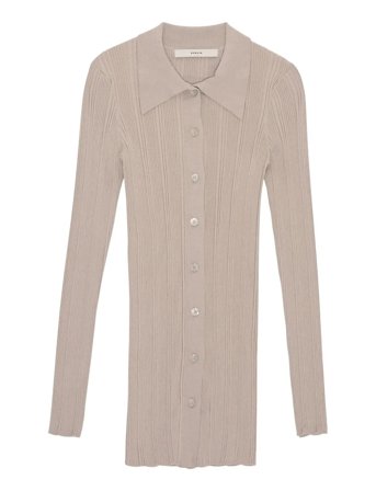 Rib Knit Cardigan Beige REMAIN Birger Christensen