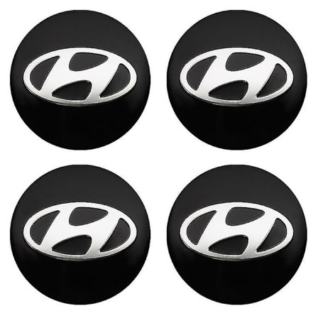 4 stk. Biltilbehør Bilhjul Nav Center Cap Klistermærker Emblem Dekaler Til Hyundai Accent Tucson I30 Ix35 Santa Fe Sonata Gv70 G70, 56mm Sort